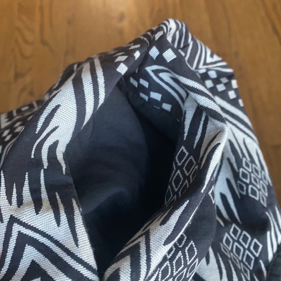 J.Crew Black/White Diamond Ikat Casual Dress - Picture 8 of 9